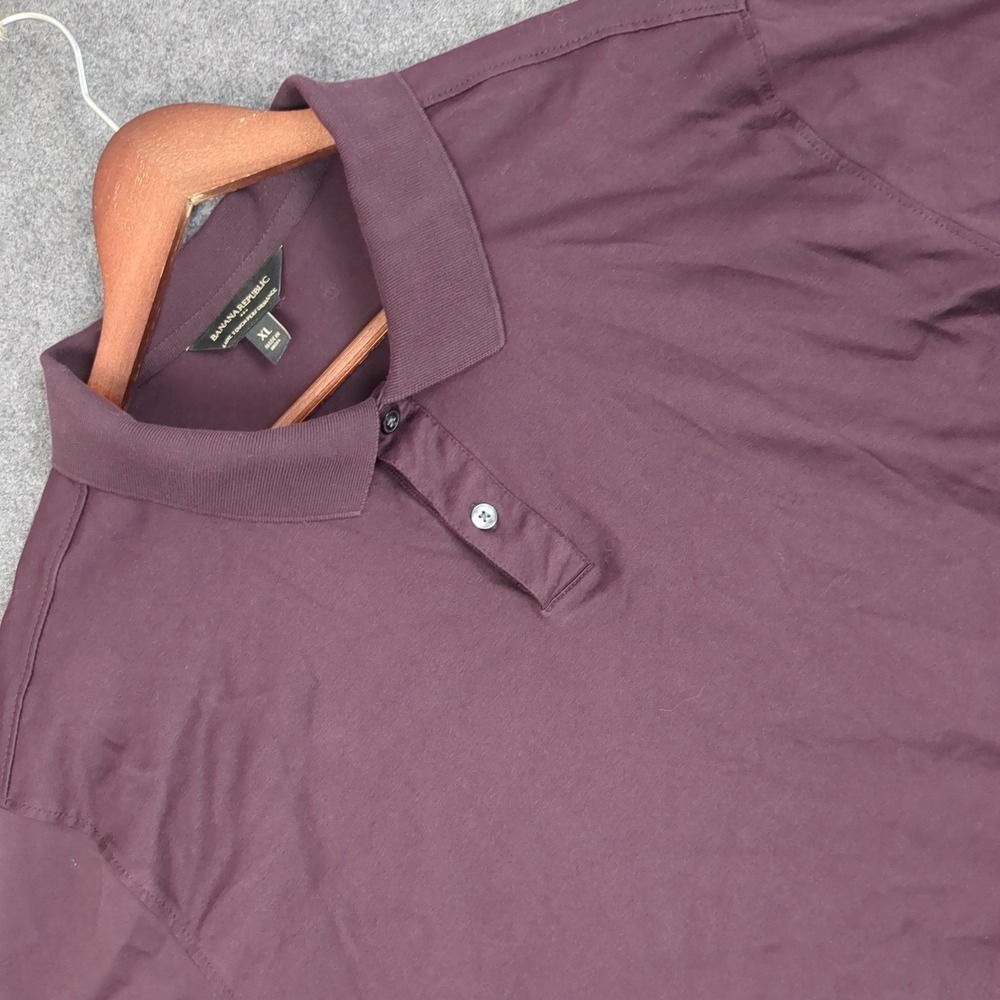 Banana Republic Luxe Touch Performance Polo Shirt Mens XL Plum Burgundy‎